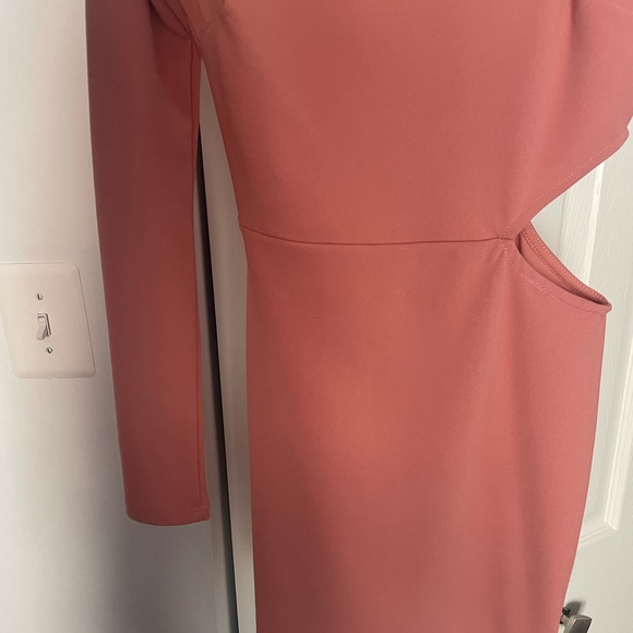 Pink Asymmetrical Mini Dress - Picture 2 of 7